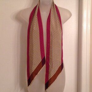 Vintage Vera 60's? Abstract Long Asymmetrical Checker Twilly Scarf